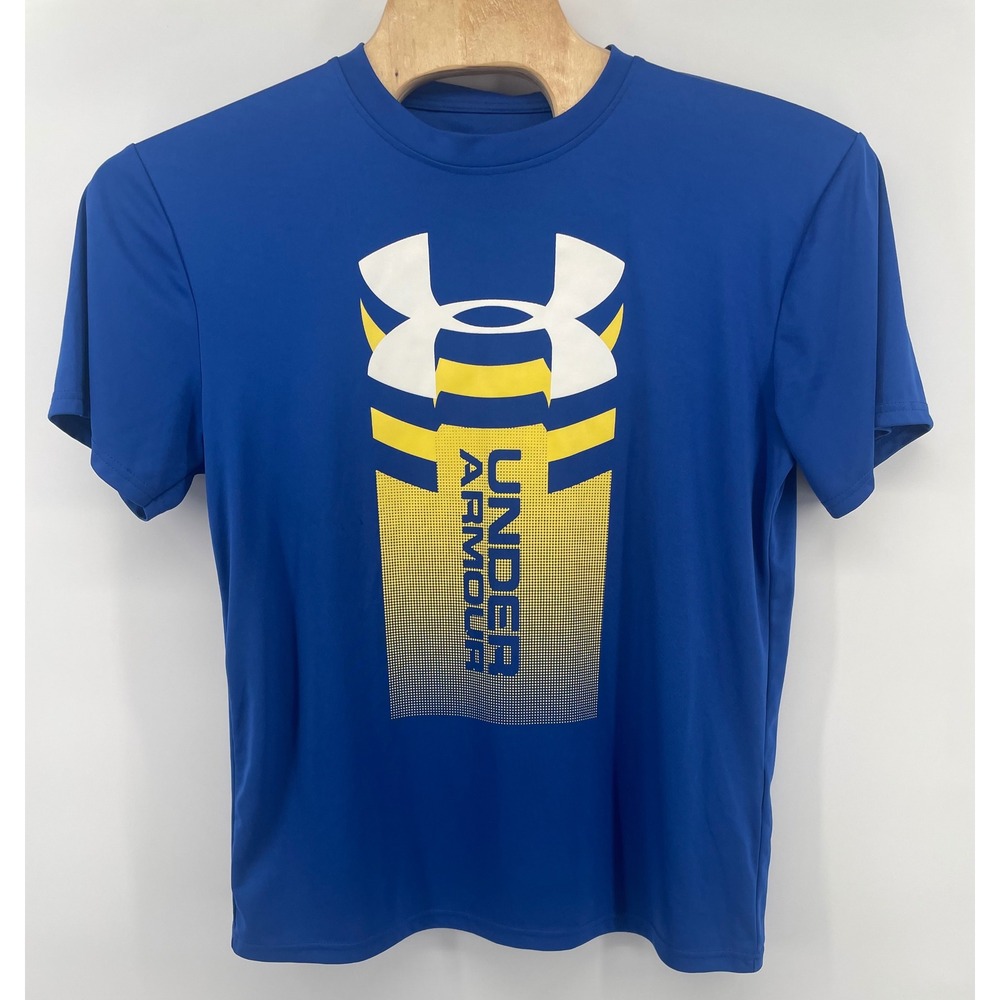 Under Armour T-Shirt Mens XL Blue HeatGear Loose Fit Short Sleeve Graphic Tee